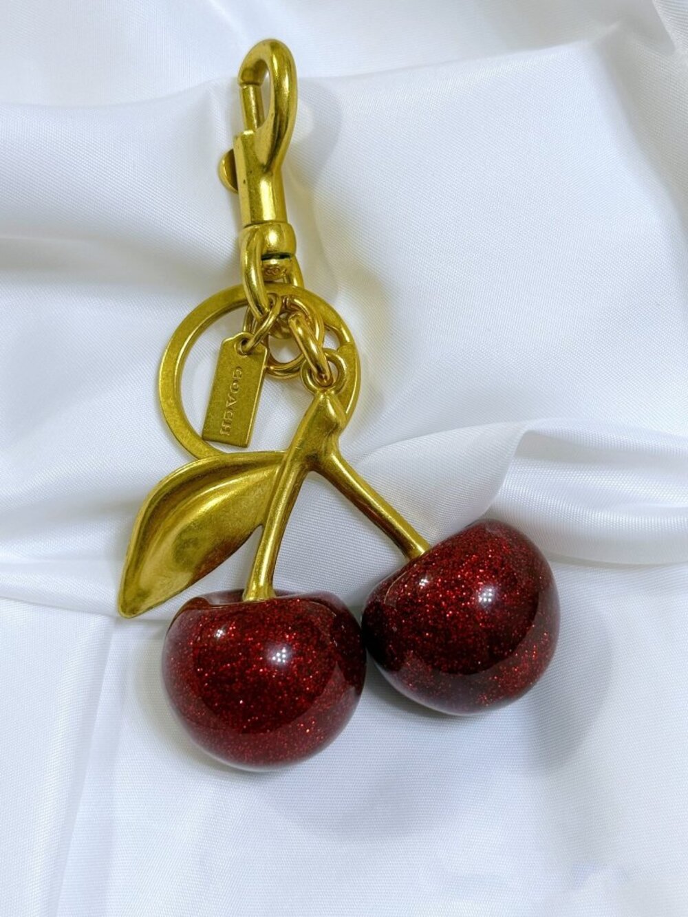 Coach Red Cherry Keychain Bag Charm - Picture 5 of 5
